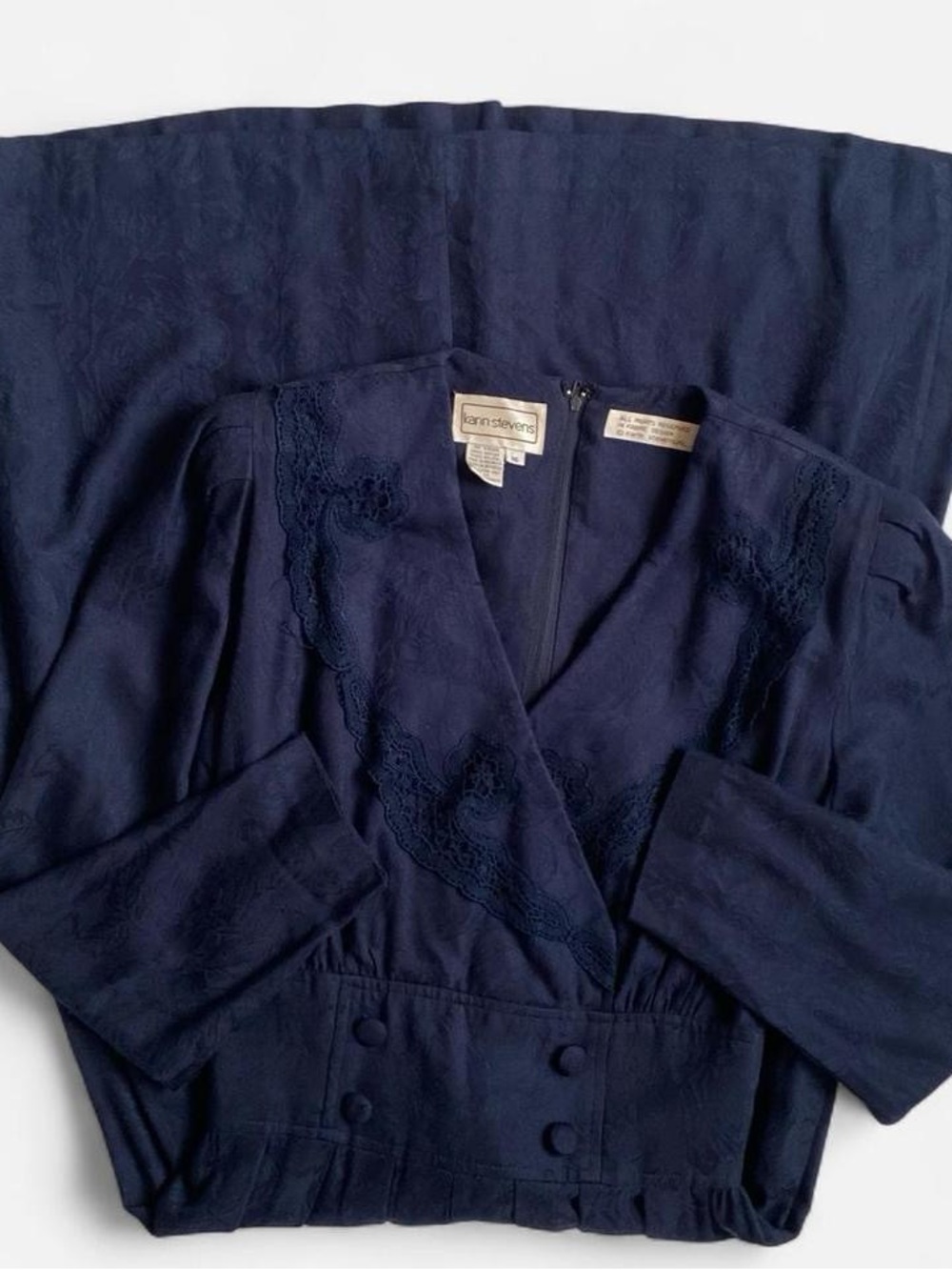 Vintage 90s dark blue long sleeve dress